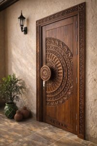 Handcrafted Wooden Entrance Door