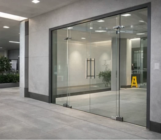 Aluminum Doors in Riyadh 15 tempered glass installation resize